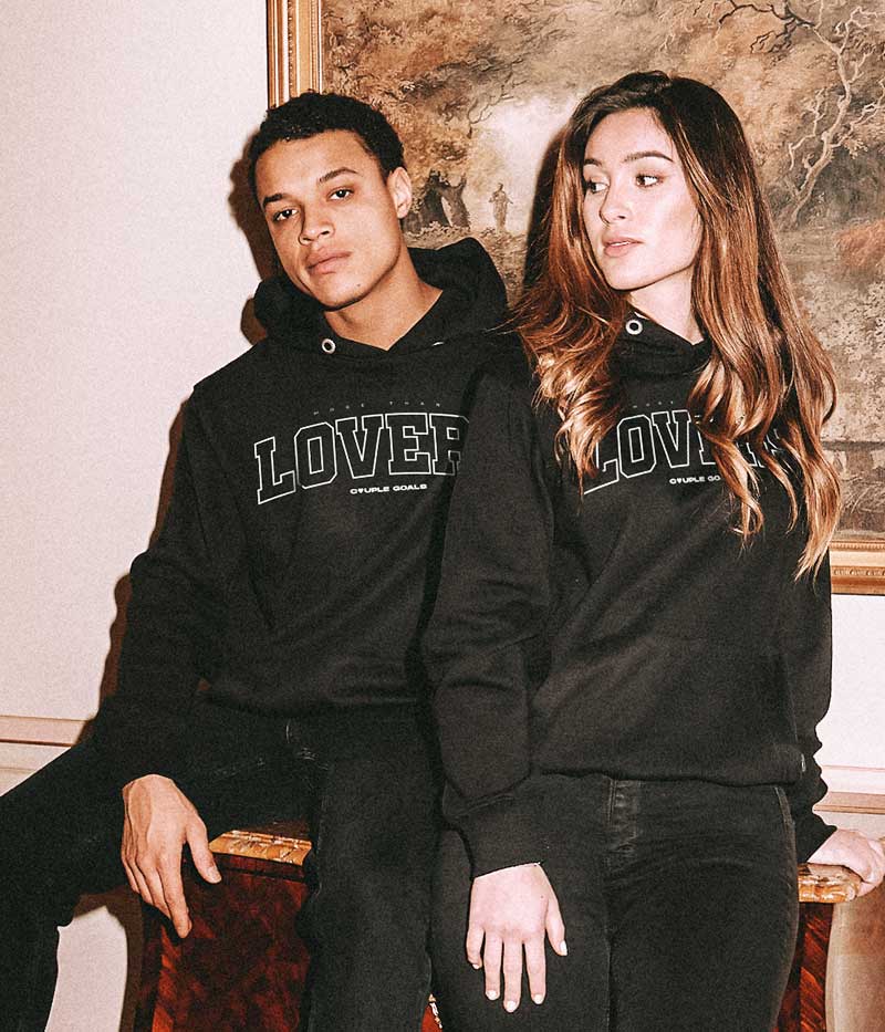 Sweat à capuche universitaire More Than Lovers