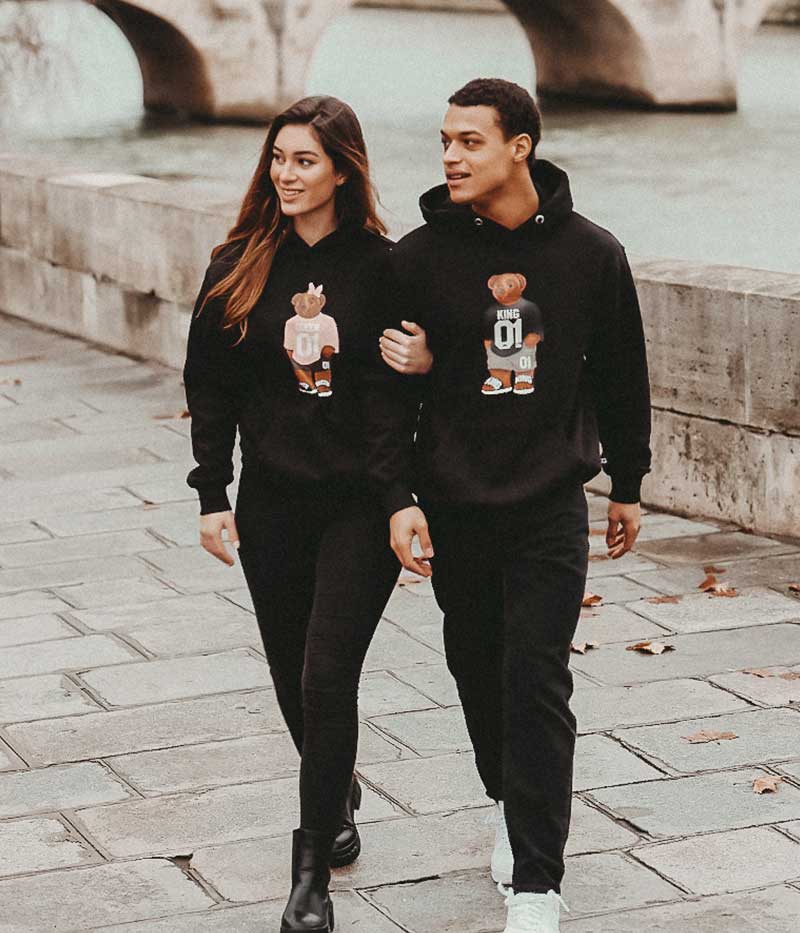 King Queen Hoodies Bären – Couple Goals - Main Image