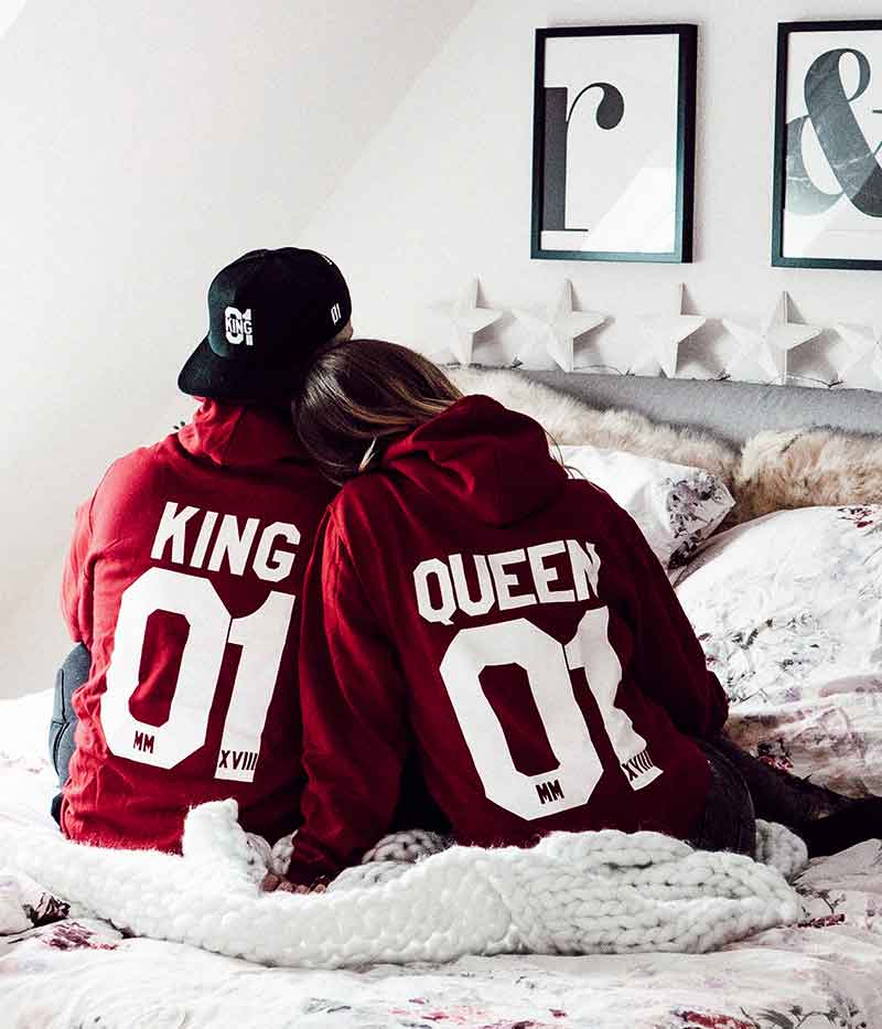 2er Set King Queen Hoodie Paket – Couple Goals - Main Image