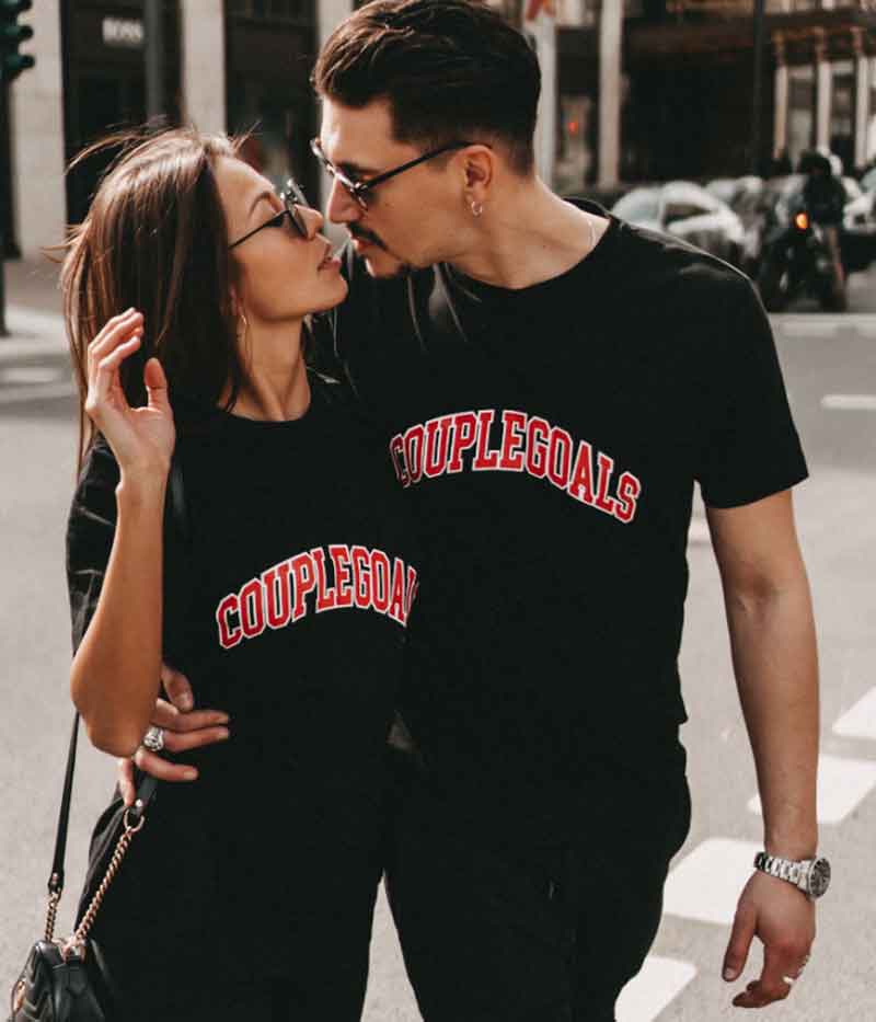 T-shirt de couple objectifs universitaires